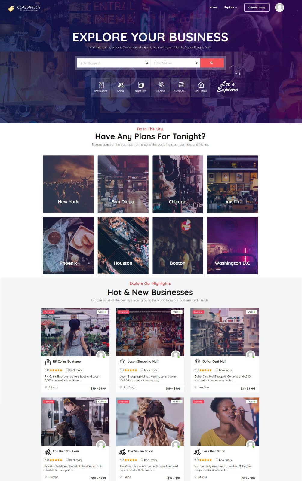 Business Directory Classified Ads Website + Free Hosting