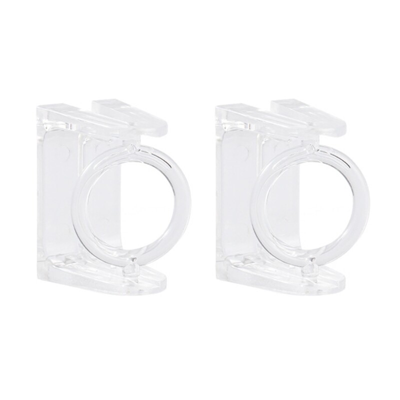 2Pcs Curtain Rod Wall Mount Holders Brackets ABS Plastic Adhesive Wall Hangers
