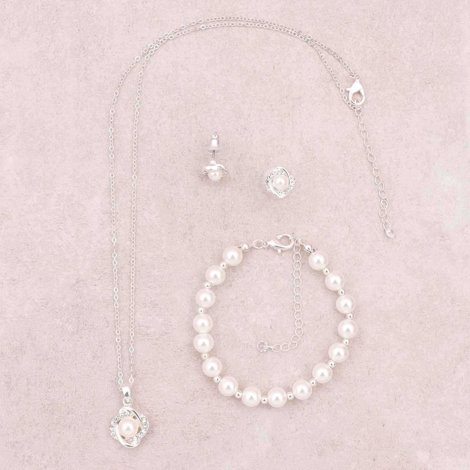 Bridesmaid Jewelry Set for Women 18K Gold & Silver & Rose Gold Plated Love Kn…