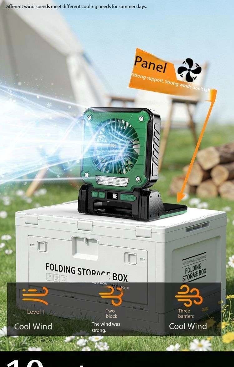 MUDISON Portable Solar Lighting Strong Wind Fan Smart Outdoor Camping Lamp