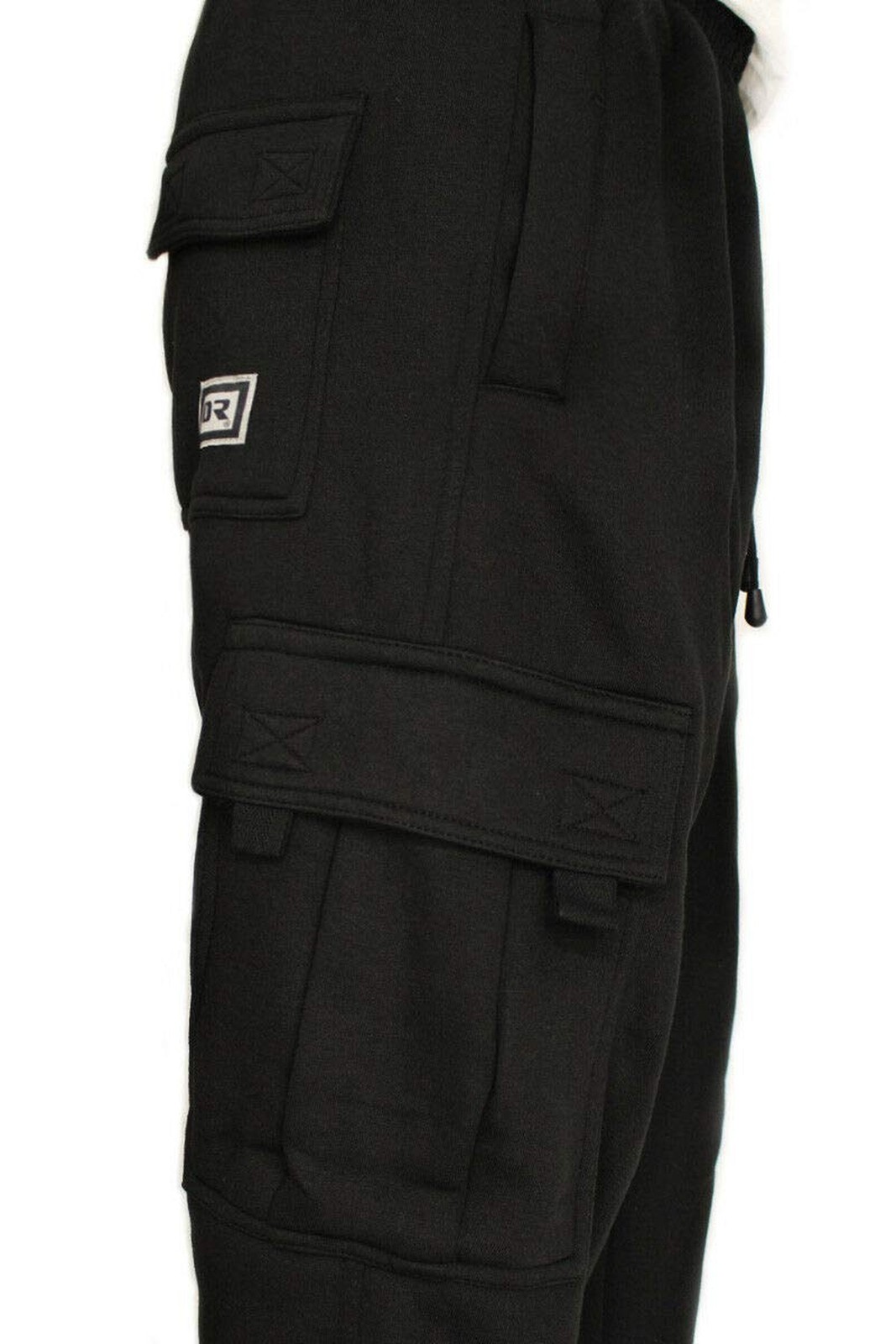 DREAM USA Men’s Heavyweight Fleece Cargo Sweatpants X-Large Black