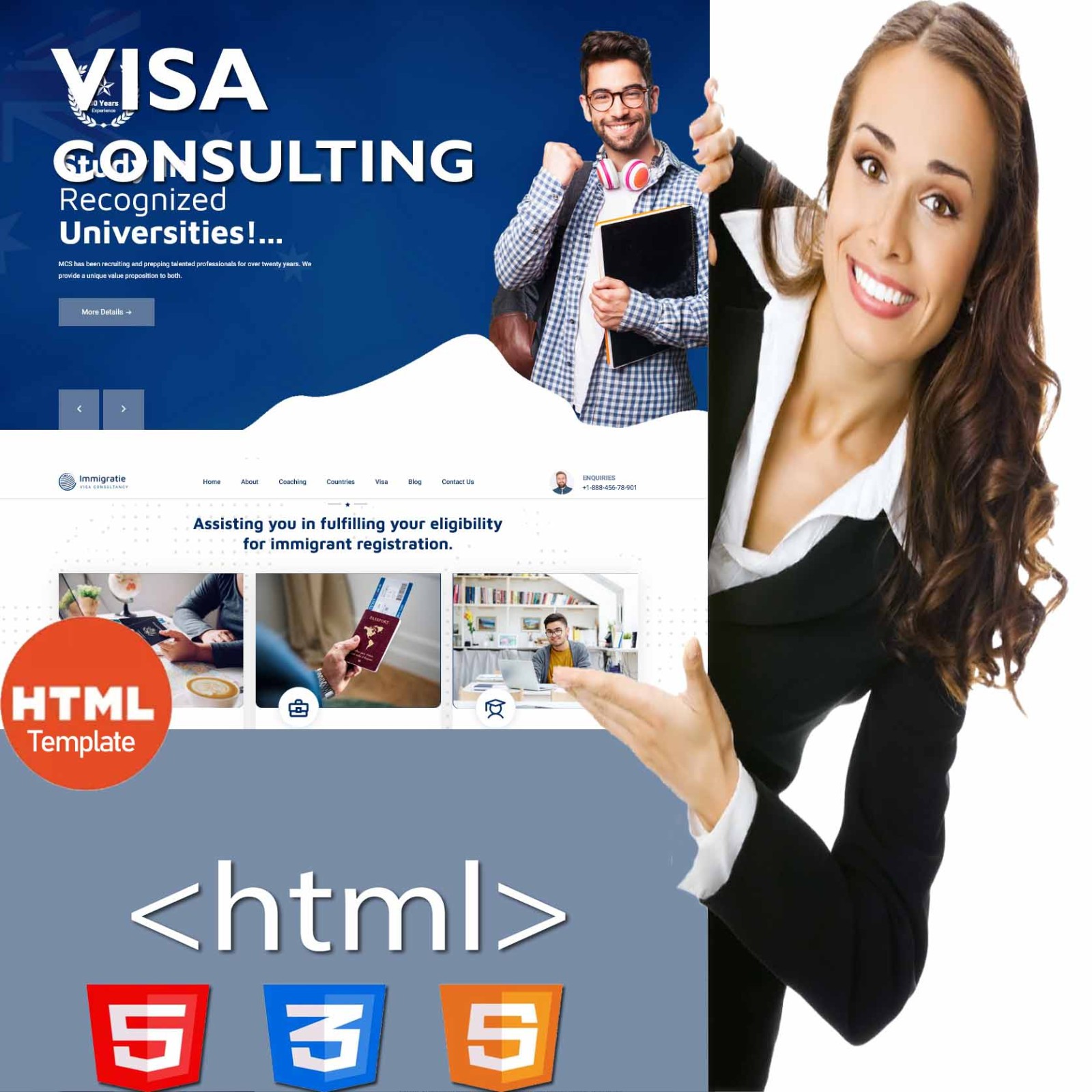 IMMIGRATION and VISA CONSULTING | Full HTML immigration lawyer Website Template