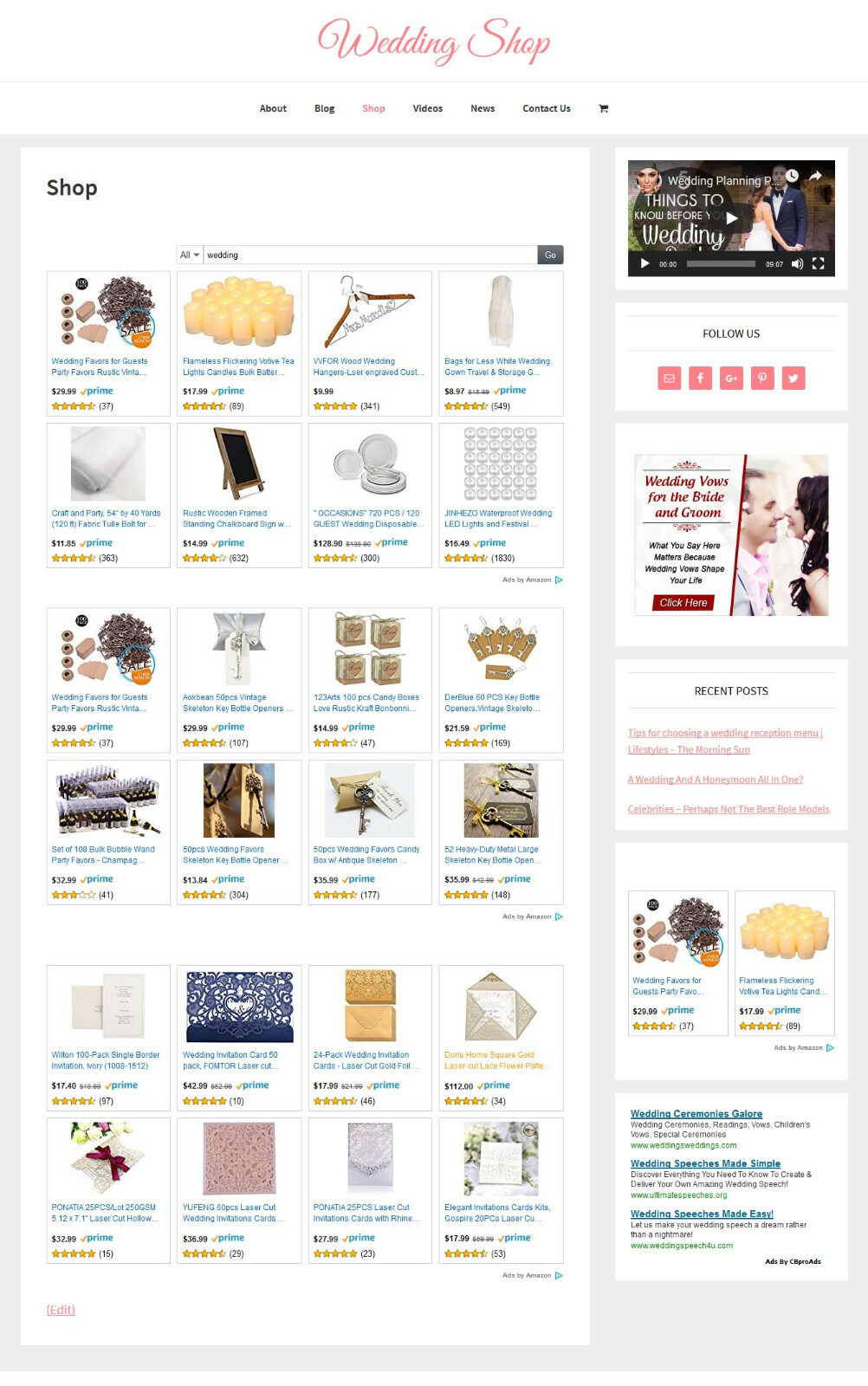 [NEW DESIGN] * WEDDING STORE * niche blog website business for sale AUTO CONTENT