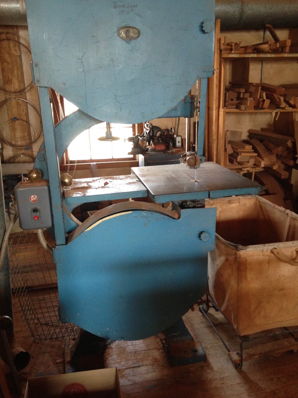 a woodworking shop contents- machines, models, patterns, hardware, veneers, etc.
