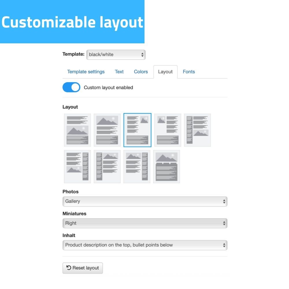 eBay Template RESPONSIVE Natural – pastel – editor included – no html needed