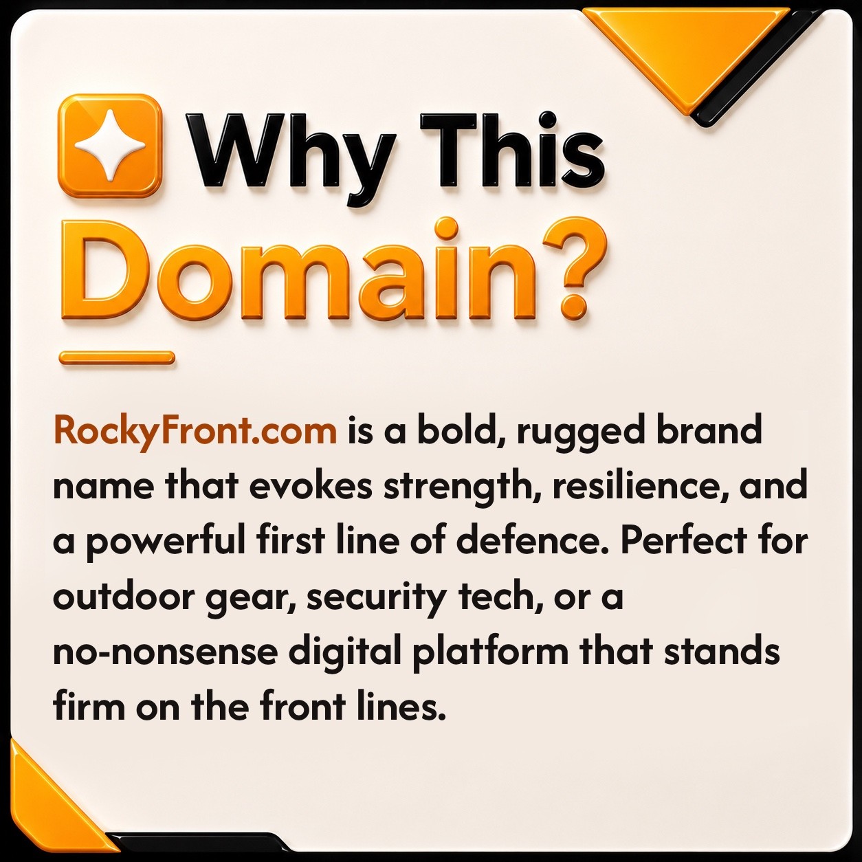 RockyFront .COM Tech Nature Security Business Marketing DOMAIN. GD Value $1.6k