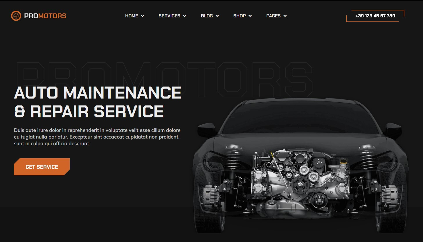 ProMotors Temeplate Kit WP– Car Service and Detailing Elementor Template Kit