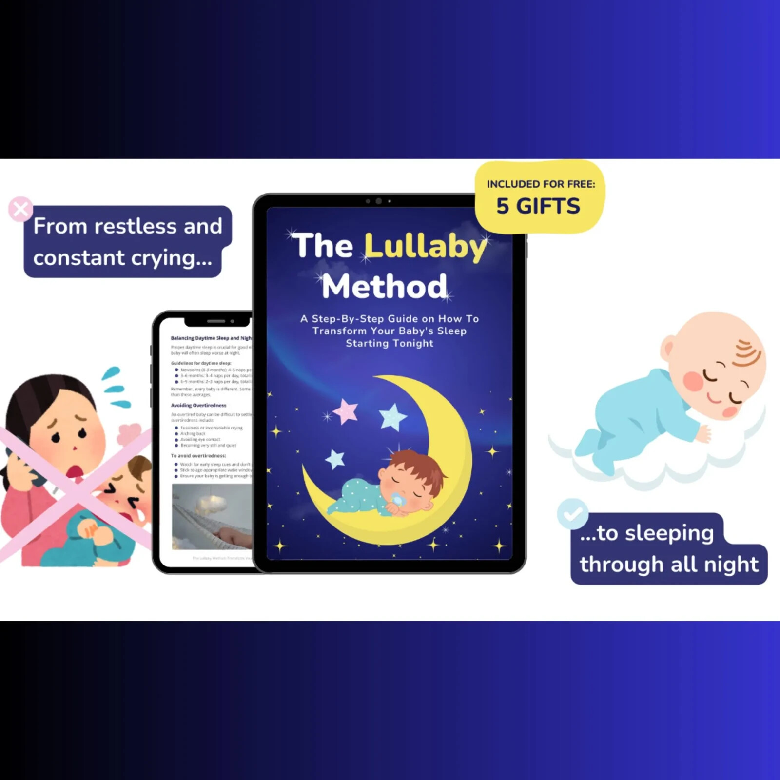Gentle Baby Sleep Guide | Lullaby Method + 5 Bonus Guides | No Cry-It-Out