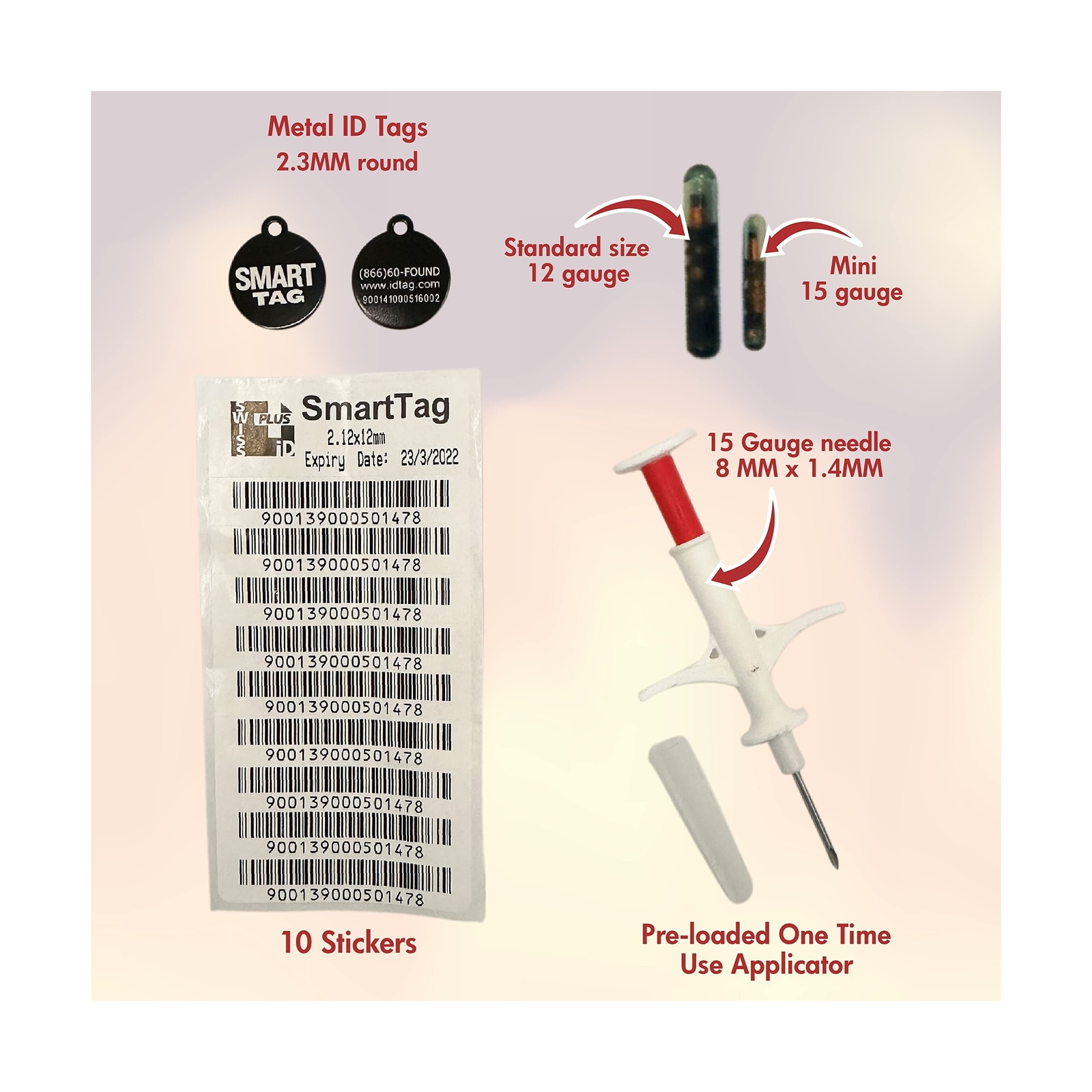 Mini ISO Data Microchip with Lifetime Pet Recovery Service/24-7 US Call Cente…