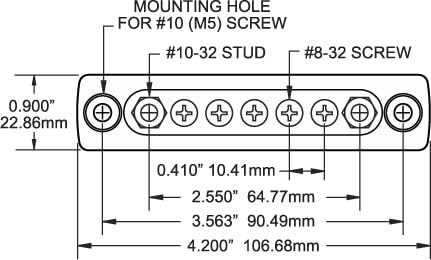 Blue Sea Systems 2304 100 Amp Mini Busbar 5 Screws One Size Without Cover Black