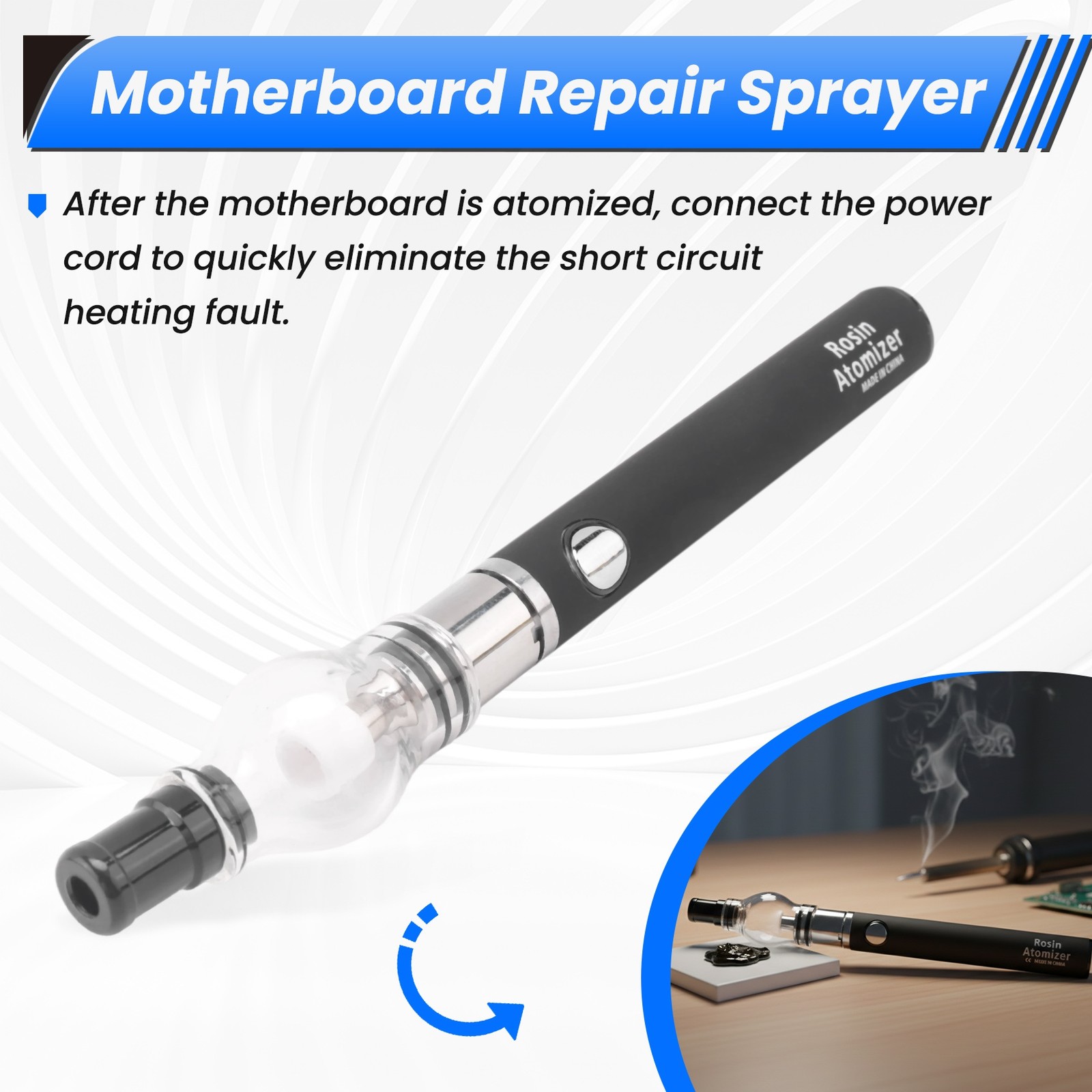 Portable Rosin Atomizing Pen Short Circuit Detector,for Motherboard Repair8607