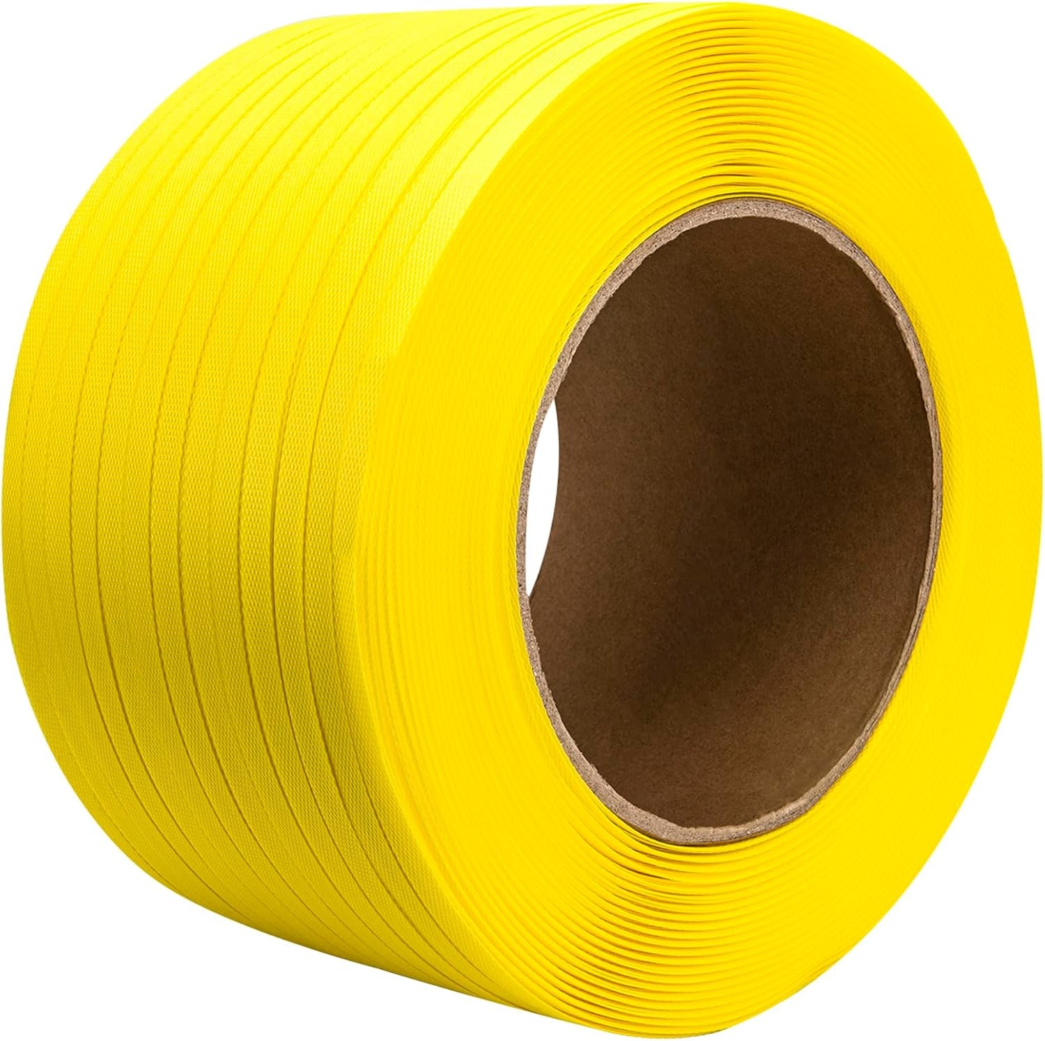 Poly Strapping Roll 1/2″ x 3280′ Yellow Packaging Banding 300lb Break Strength