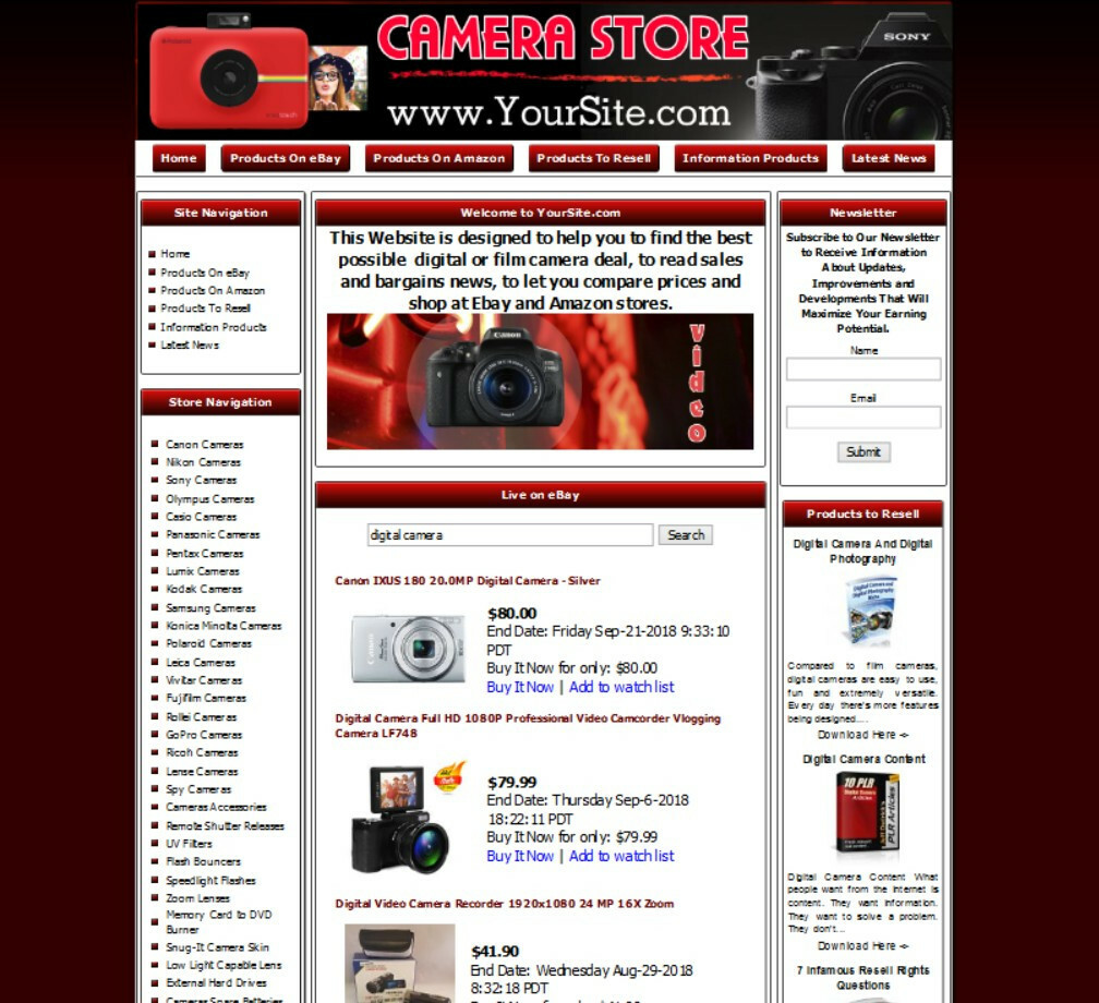 Professional Digital Camera Amazon Store Website for sale