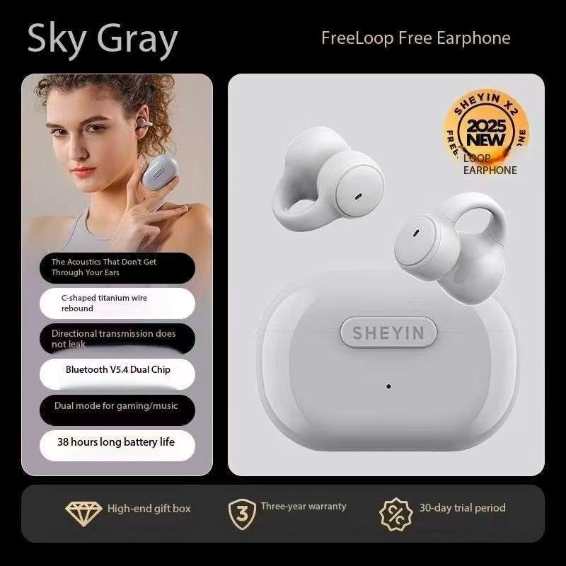SHEYIN/X2 Bluetooth Earphones Clip-On Sports Anti-Drop Long Battery Life