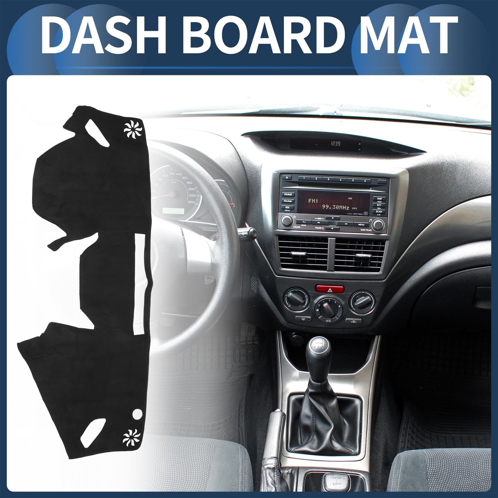 Dash Cover, Center Console Non-Slip Dashboard Carpet Mat for Subaru Impreza 2…
